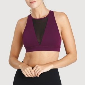Kit and Ace Base High Neck Bra in Dark Plum - Sz S